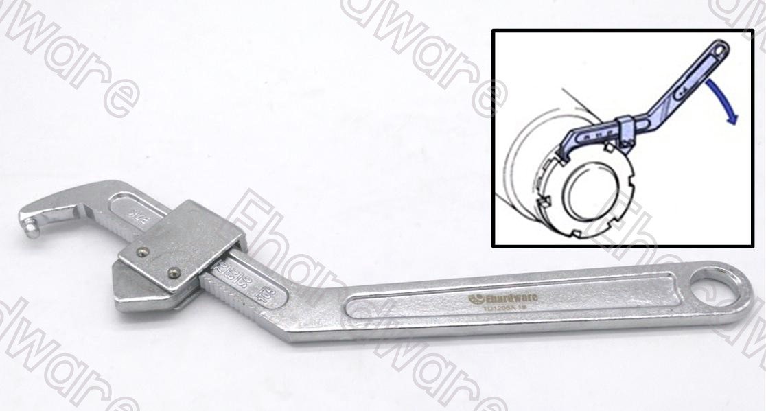 Adjustable Hook Pin Wrench Spanner 35-105mm (TD1208A-1)
