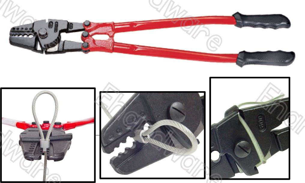 WIRE ROPE HAND SWAGING TOOL WITH CUTTER 24" (1/16"3/16") (TD1002A24)