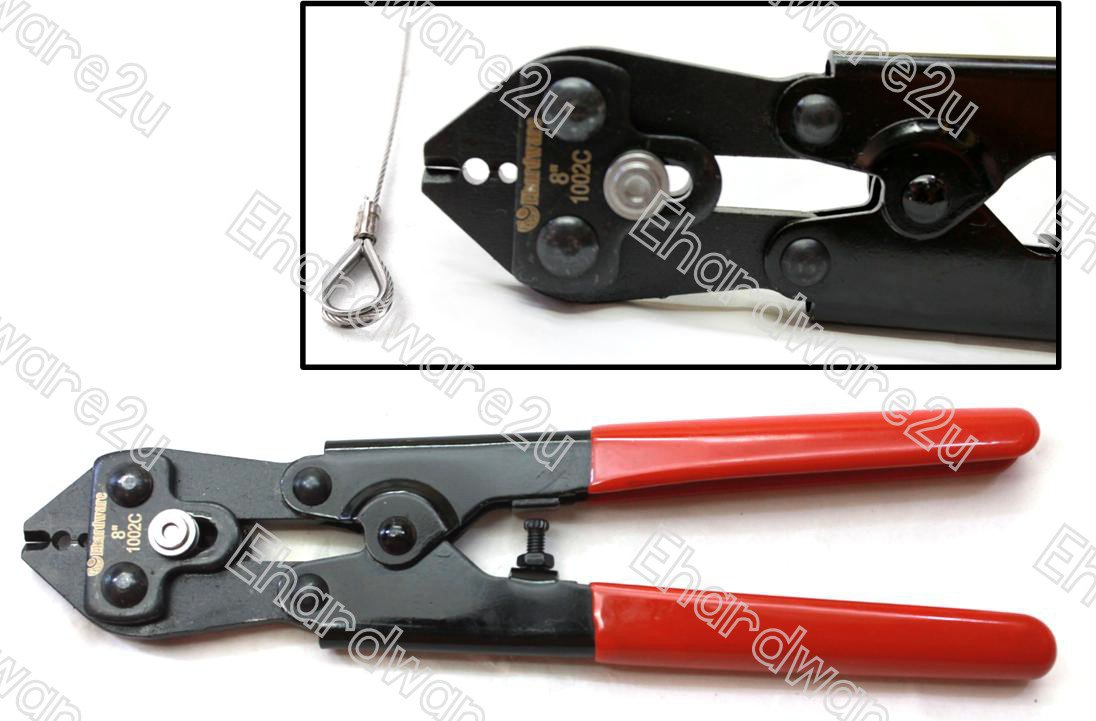 WIRE ROPE CUTTING AND SWAGING CRIMPING TOOL 8" (TD1002C-8)