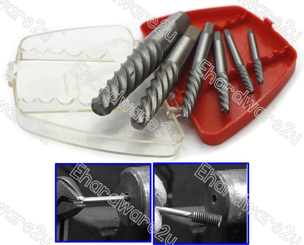 6Pcs Coarse Twist Broken Screw Extractor Set (SEC06)