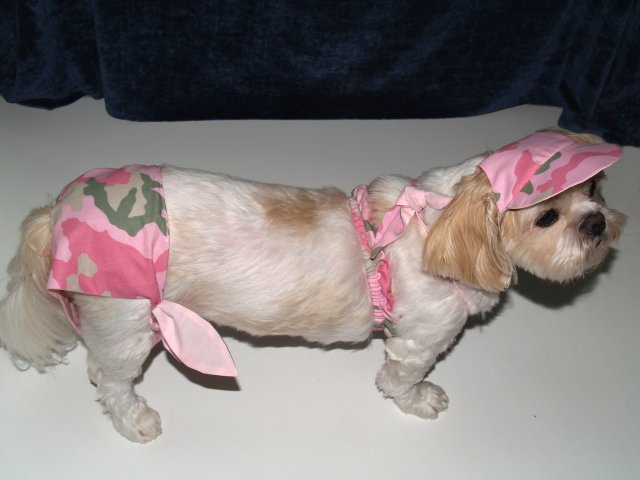 Pink Camo Dog Bikini XXsm
