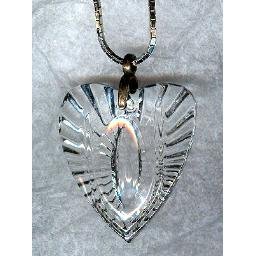 Big "Crystal" Cast GLASS HEART Pendant