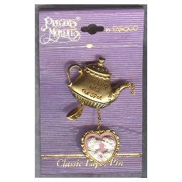 Collectible PRECIOUS MOMENTS Teapot & HEART Friendship PIN