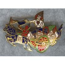ESTATE SIAM (Thailand) ENAMEL Pin * SUN GOD in CHARIOT