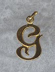 GOLD over STERLING Silver INITIAL G CHARM signed BEAU