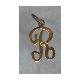GOLD over STERLING Silver INITIAL R CHARM signed BEAU