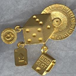 Fun GAMBLING CASINO Charm Pin! Very GOLDEN