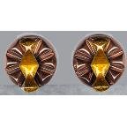 Vintage Signed RENOIR Matisse COPPER Earrings - Translucent ENAMEL