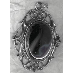 HUGE Vintage Style "HEMATITE" Filigree GOTHIC PENDANT (Hemalyke)