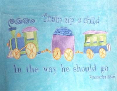Choo Choo Train Emboidered Baby Blanket