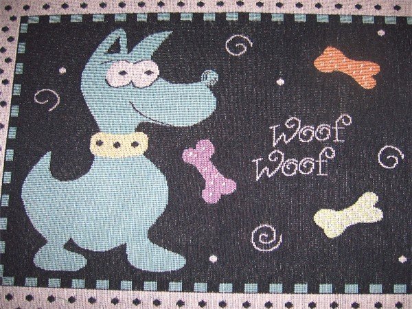Dog Tapestry Woof Woof Throw Rug NEW