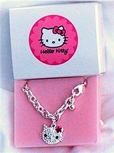 Avon Hello Kitty Bracelet with Crystals Pink Flower NEW