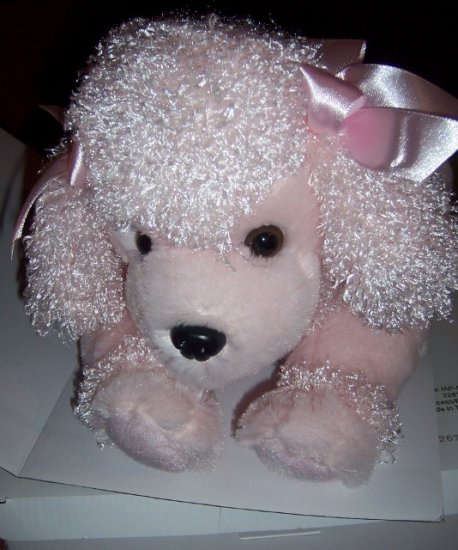 Interactive Pink Poodle Plush Barks Cries Moves NEW
