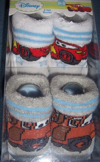 Disney Cars Lightning McQueen Tow mater Ecrater Baby Booties 2 pair