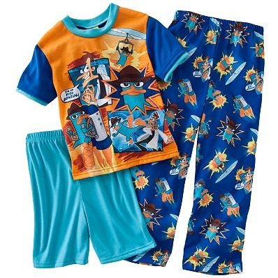 NEW NWT PHINEAS & FERB PERRY THE PLATYPUS 3 PC. PAJAMA SET SIZE 6