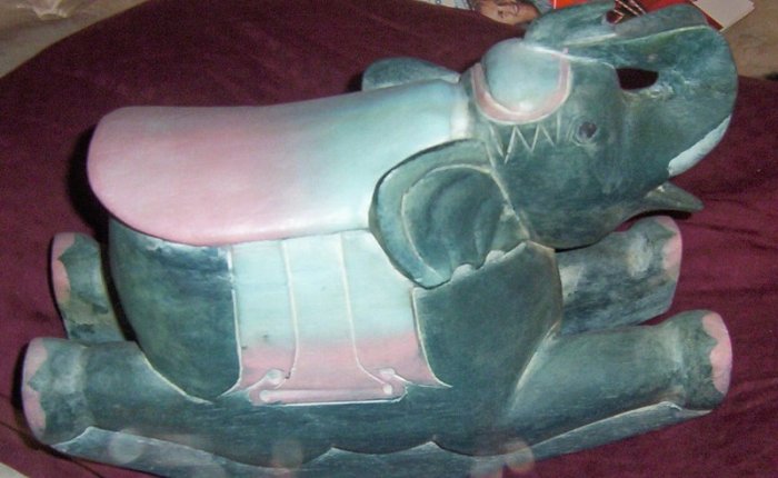 HAND CARVED HAND PAINTED ELEPHANT WOODEN