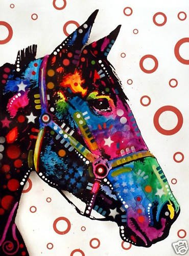 Horse Pop Art Mixed Media Modern Art Abstract GLY7