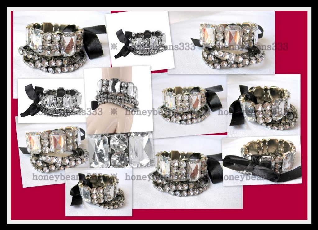 NEW Pretty Crystal Rhinestone Cuff Bangle Bracelet 057
