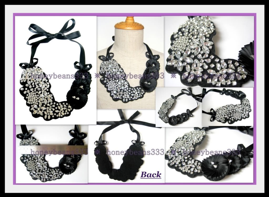 Statement Crystal Rhinestone Handmade Bib Necklace V1
