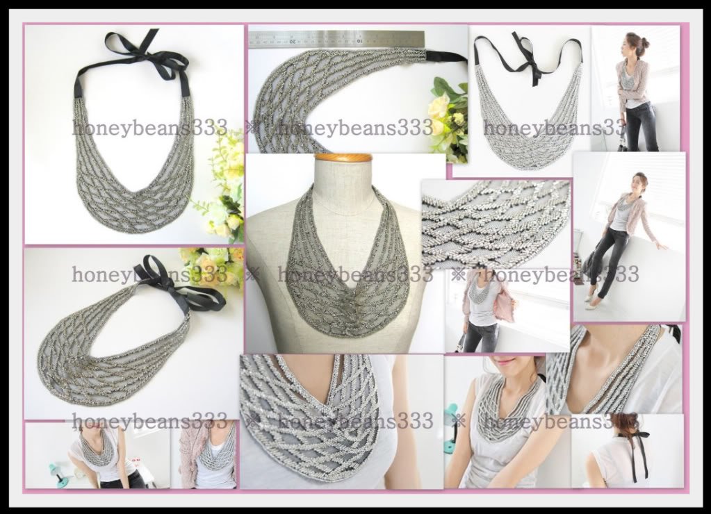 New Trendy Gorgeous Handcrafted Silver Bib Necklace 026