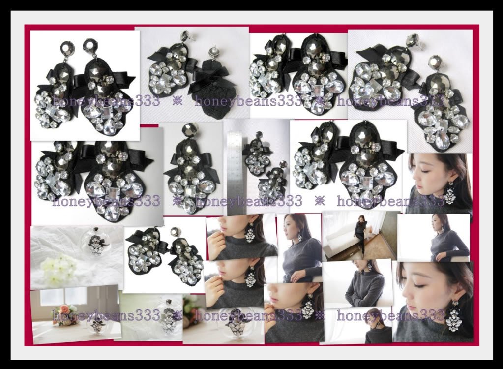 Pretty Rhinestone BowKnot Chandelier Dangle Earrings 72