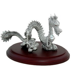 9315T Pewter Dragon w/ Wood Base