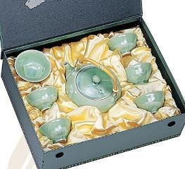 Emerald Green Crystal Full Tea Set