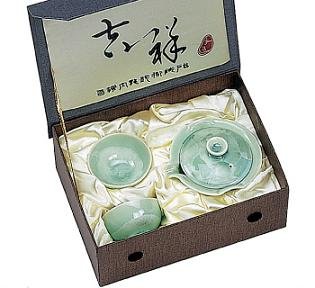 Emerald Green Crystal Small Tea Set