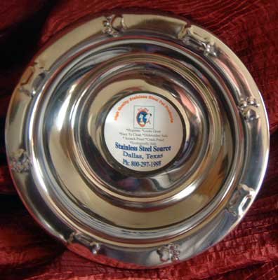 Stainless Steel Embossed DOG BOWLS Bones Paw Prints