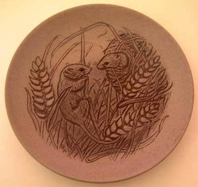 FIELD MICE Collectors Plate POOLE ENGLAND Mouse Marked/Signed