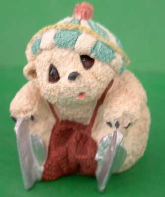 Stone Teddy Bear Animal Critter on Ice Skates