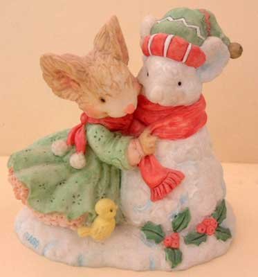 FROSTY the SNOWMOUSE Mouse Winter Figurine by Tiny Talk MINT