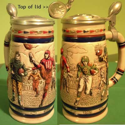 Football Avon Collector's Stein Raised Lid Design