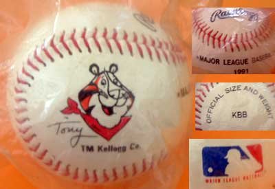 Tony the Tiger Official 1991 Rawlings Baseball Vintage Collectible