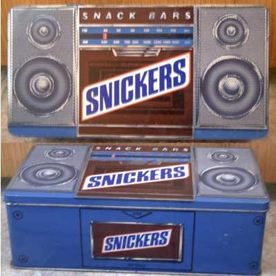Snickers Candy Bar Radio Speakers Collector Tin 1989