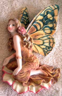 FAIRY Yellow Wing Wall Hanging Decor NEW