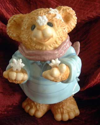Teddy BEAR w/ Snowflake Scarf Seasonal Holiday Decor NWT