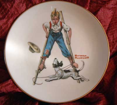 Norman Rockwell Collector Plate Danbury Mint 'Boy on Stilts'