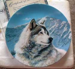 Wolf 'Solitary Watch' Bradford Exchange Collector Plate