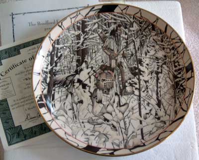 'Where Paths Cross' Wolf Hidden Image Bradford Exchange Collector Plate