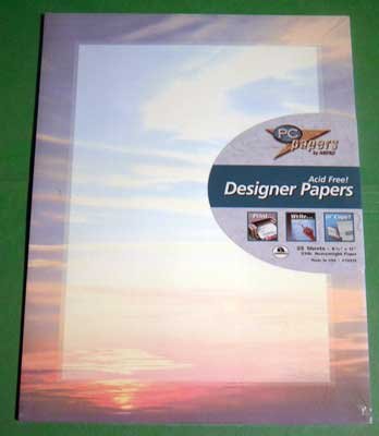 Designer Paper - Sunset - 24 lb. Acid Free NIP 25 Sheets