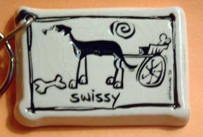 Swissy Cavern Canine Dog Breed Stoneware Ceramic Clay Jewelry Key Chain McCartney - NEW