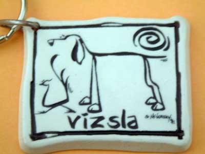 Vizsla Cavern Canine Dog Breed Stoneware Ceramic Clay Jewelry Key Chain McCartney - NEW
