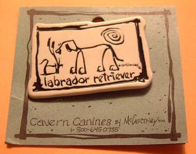 Labrador Lab Retriever Cavern Canine Dog Breed Stoneware Ceramic Clay Jewelry Pin McCartney - NEW