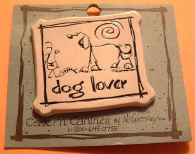 DOG LOVER Cavern Canine Stoneware Ceramic Clay Jewelry Pin McCartney - NEW