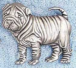 Shar Pei Dog Standing JJ Jonette Jewelry Lapel Pin