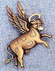 When Cows Fly! JJ Jonette Jewelry Lapel Pin