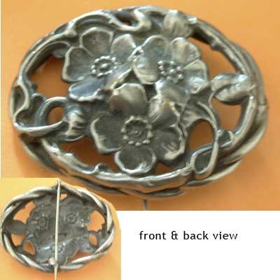 3 Flower Floral Metal Pin Vintage Collector's Jewelry