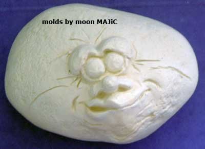 SILICONE MOLD Silly ROCK FACE #1 Candle Soap Resin Molds
