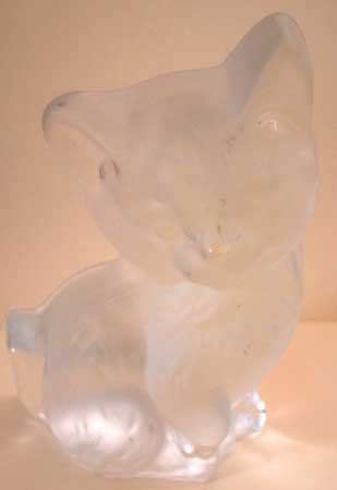 Lead Crystal CAT Viking Handmade Heavy Vintage Figurine #2
